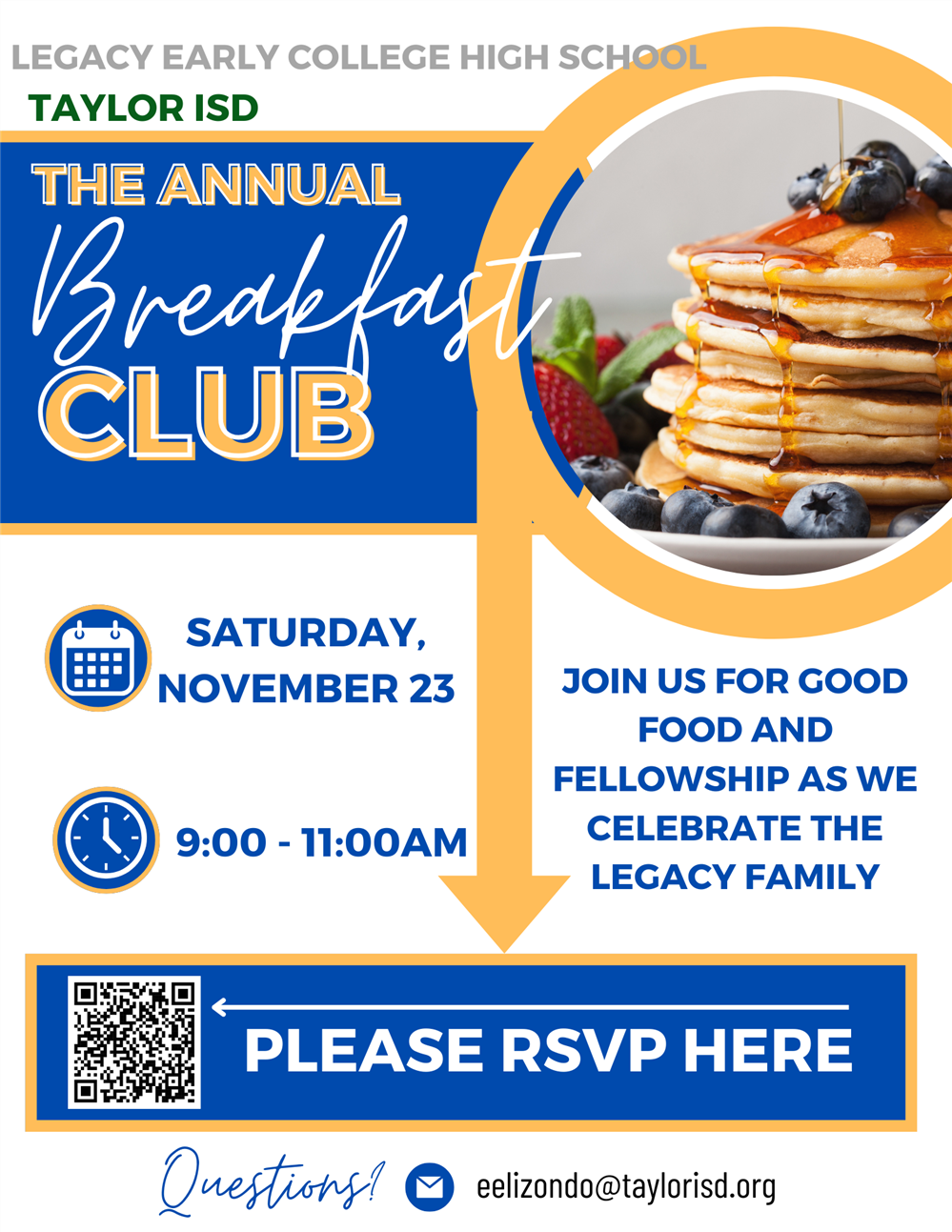  Legacy Breakfast Club 11/23 @ 9AM - RSVP Here