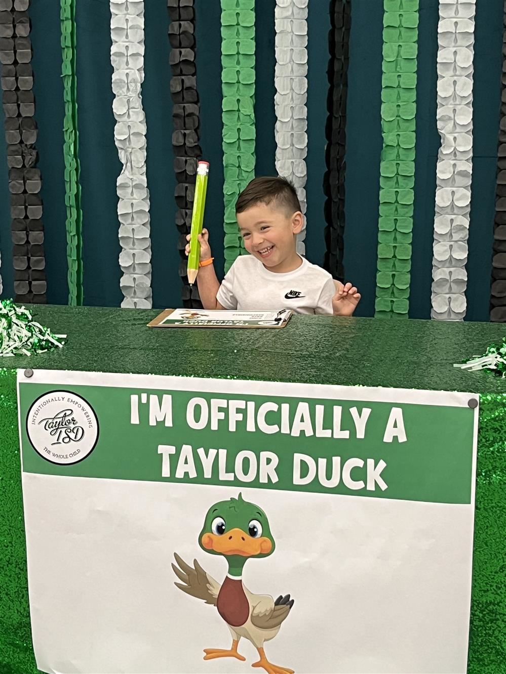 Welcome to Taylor ISD to our newest Little Ducks!